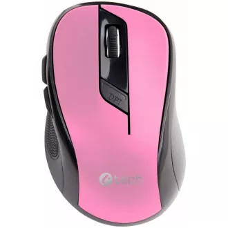 Mouse C-TECH WLM-02, negru-roz, wireless, 1600DPI, 6 butoane, nano receptor USB