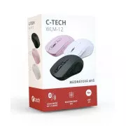 C-TECH mouse Dual mode, wireless, 1600DPI, 6 butoane, roz, receptor USB nano