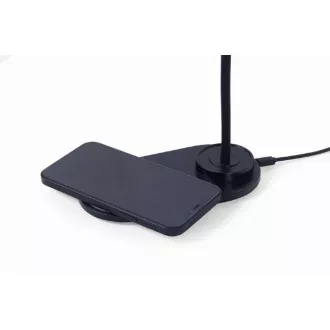 Încărcător wireless QI GEMBIRD, 10W, cu lampă LED, negru