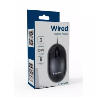 Mouse optic cu fir GEMBIRD, USB, negru