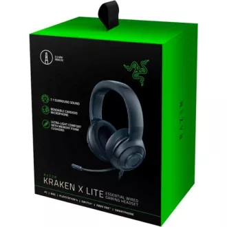 Căști de gaming RAZER Kraken X Lite, mufă de 3,5 mm, negru
