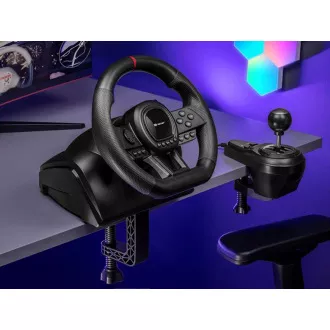 Volan TRACER SimRacer 6 în 1, Volan, Pedale, Transmisie manuală, Negru