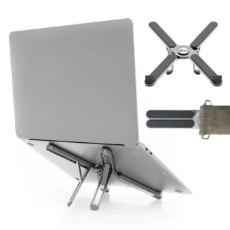 Suport laptop C-TECH Quallis NTS-100, până la 15,6", reglabil, aluminiu