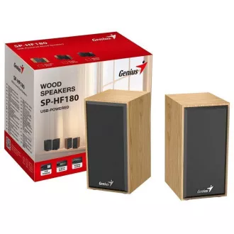 Boxă GENIUS SP-HF180, mufă de 3,5 mm, 6 W, lemn deschis