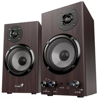 Boxă GENIUS SP-HF520BT, BT, mufă de 3,5 mm, 20 W, lemn închis