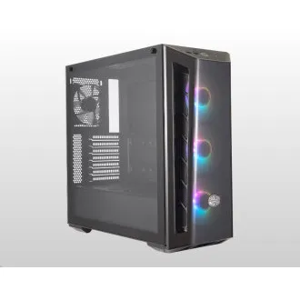 Carcasă Cooler Master MasterBox MB520 ARGB, E-ATX, panou lateral transparent, 3 ventilatoare ARGB de 120 mm, 1 ventilator de 120 mm, negru
