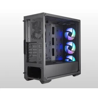 Carcasă Cooler Master MasterBox MB520 ARGB, E-ATX, panou lateral transparent, 3 ventilatoare ARGB de 120 mm, 1 ventilator de 120 mm, negru