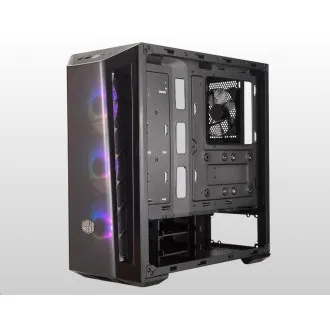 Carcasă Cooler Master MasterBox MB520 ARGB, E-ATX, panou lateral transparent, 3 ventilatoare ARGB de 120 mm, 1 ventilator de 120 mm, negru
