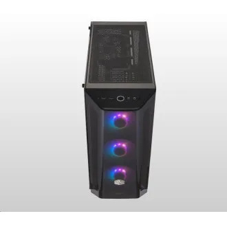 Carcasă Cooler Master MasterBox MB520 ARGB, E-ATX, panou lateral transparent, 3 ventilatoare ARGB de 120 mm, 1 ventilator de 120 mm, negru