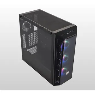 Carcasă Cooler Master MasterBox MB520 ARGB, E-ATX, panou lateral transparent, 3 ventilatoare ARGB de 120 mm, 1 ventilator de 120 mm, negru