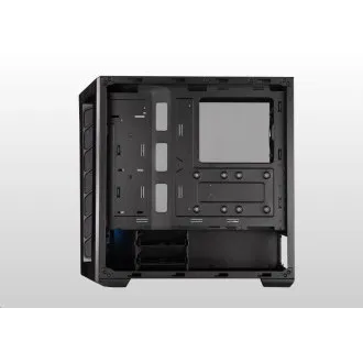 Carcasă Cooler Master MasterBox MB520 ARGB, E-ATX, panou lateral transparent, 3 ventilatoare ARGB de 120 mm, 1 ventilator de 120 mm, negru