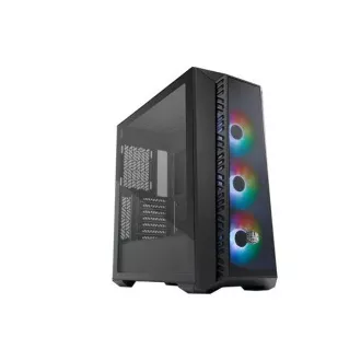 Carcasa Cooler Master MasterBox 520 Mesh, ATX, panou lateral transparent, 3 ventilatoare ARGB de 120 mm, Hub ARGB, negru