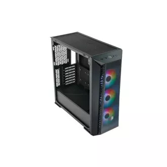 Carcasa Cooler Master MasterBox 520 Mesh, ATX, panou lateral transparent, 3 ventilatoare ARGB de 120 mm, Hub ARGB, negru