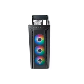 Carcasa Cooler Master MasterBox 520 Mesh, ATX, panou lateral transparent, 3 ventilatoare ARGB de 120 mm, Hub ARGB, negru