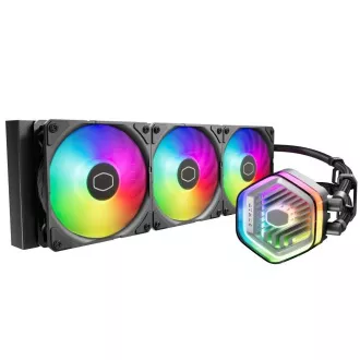 Cooler Master răcitor de apă MasterLiquid 360 Atmos ARGB, 3x120mm, LGA1851, AM5, negru
