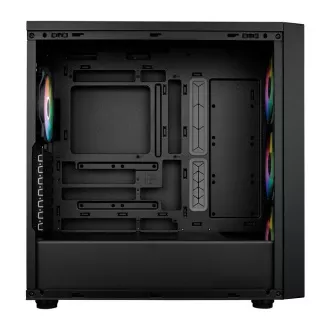 Carcasă Cooler Master MasterBox 600, ATX, panou lateral transparent, 3 ventilatoare ARGB de 140 mm, 1 ventilator ARGB de 120 mm, hub ARGB, negru