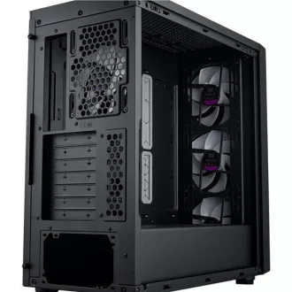 Carcasă Cooler Master MasterBox 600, ATX, panou lateral transparent, 3 ventilatoare ARGB de 140 mm, 1 ventilator ARGB de 120 mm, hub ARGB, negru