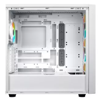 Carcasă Cooler Master MasterBox 600, ATX, panou lateral transparent, 3 ventilatoare ARGB de 140 mm, 1 ventilator ARGB de 120 mm, hub ARGB, alb