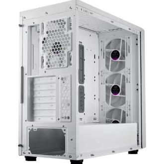 Carcasă Cooler Master MasterBox 600, ATX, panou lateral transparent, 3 ventilatoare ARGB de 140 mm, 1 ventilator ARGB de 120 mm, hub ARGB, alb
