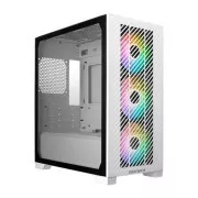 Carcasa Cooler Master Elite 301, mATX, panou lateral transparent, 3 ventilatoare ARGB de 120 mm, alb