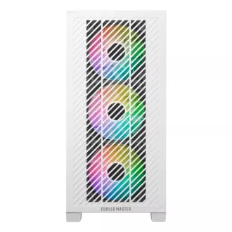 Carcasa Cooler Master Elite 301, mATX, panou lateral transparent, 3 ventilatoare ARGB de 120 mm, alb