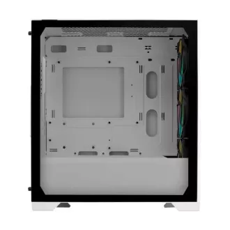 Carcasa Cooler Master Elite 301, mATX, panou lateral transparent, 3 ventilatoare ARGB de 120 mm, alb