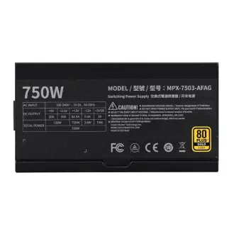 Sursă de alimentare Cooler Master 750W MWE Gold 3, 120mm, 80+ Gold, Complet modulară, ATX 3.1