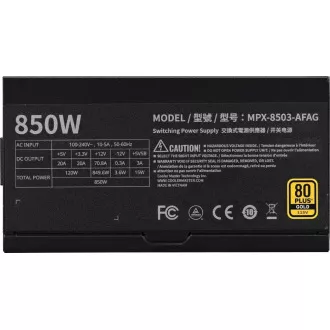 Sursă de alimentare Cooler Master 850W MWE Gold 3, 120mm, 80+ Gold, complet modulară, ATX 3.1