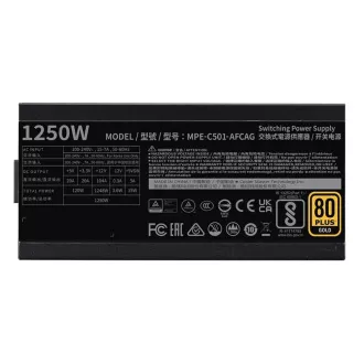 Sursă de alimentare Cooler Master 1250W MWE Gold, 140mm, 80+ Gold, complet modulară, ATX 3.1