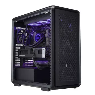 Carcasă Cooler Master MasterFrame 600 Neagră, Panou lateral transparent, ATX, 3 ventilatoare de 140 mm, 1 ventilator de 120 mm, Neagră
