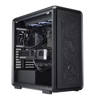 Carcasă Cooler Master MasterFrame 600 Neagră, Panou lateral transparent, ATX, 3 ventilatoare de 140 mm, 1 ventilator de 120 mm, Neagră