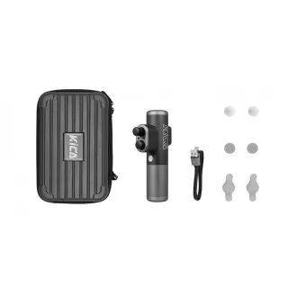 Pistol de masaj KiCA Pro Ecran tactil 3 moduri 3 capete Avion cu penetrare dublă Gri aluminiu