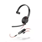 Căști Poly Blackwire 5210, jack de 3,5 mm   adaptor USB-C/A, mono (vrac)