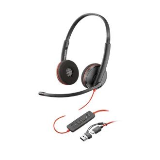 Căști Poly Blackwire 3220, adaptor USB-C/A, stereo (vrac)