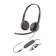 Căști Poly Blackwire 3225, jack de 3,5 mm   adaptor USB-C/A, stereo (vrac)
