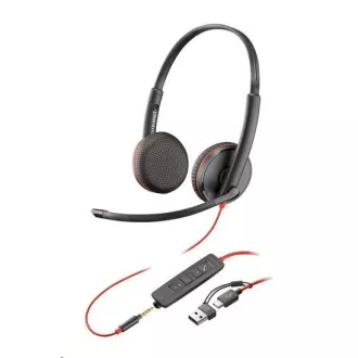 Căști Poly Blackwire 3225, jack de 3,5 mm adaptor USB-C/A, stereo (vrac) Căști Poly Blackwire 3225, jack de 3,5 mm adaptor USB-C/A, stereo (vrac)
