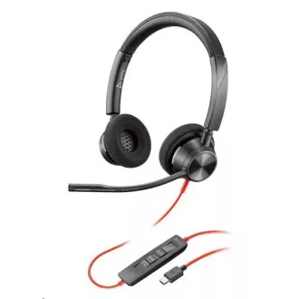 Căști Poly Blackwire 3320, adaptor USB-C/A, stereo