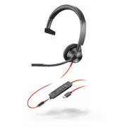 Căști Poly Blackwire 3315 MS Teams, jack de 3,5 mm   adaptor USB-C/A, mono