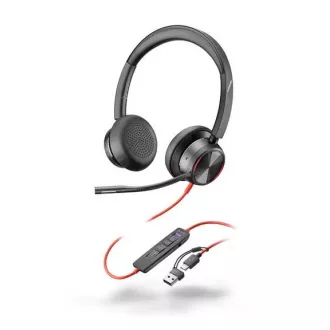 Căști Poly Blackwire 8225 MS Teams, adaptor USB-C/A, stereo