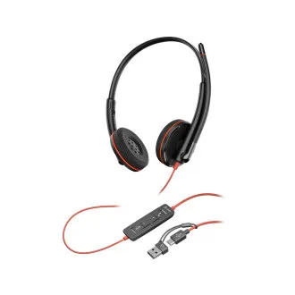 Căști Poly Blackwire 3220, adaptor USB-C/A, stereo