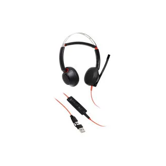 Căști Poly Blackwire 5220, mufă de 3,5 mm + adaptor USB-C/A, stereo Căști Poly Blackwire 5220, mufă de 3,5 mm + adaptor USB-C/A, stereo