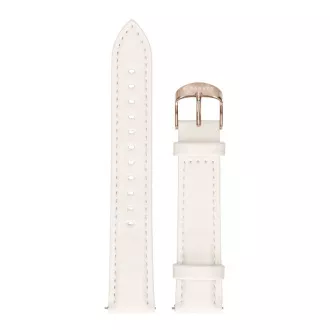 Curea universală Garett 18 mm, albă cu cataramă aurie din piele ecologică