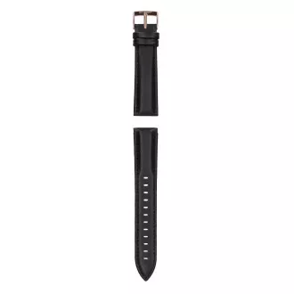 Curea universală Garett 20 mm, neagră cu cataramă aurie, piele ecologică