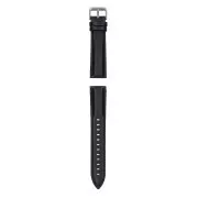 Curea universală Garett 20 mm, neagră cu cataramă argintie, piele ecologică