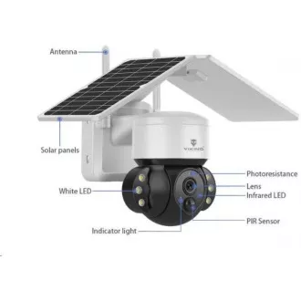 Cameră HD pentru exterior Viking Solar HDs02 4G, albă Cameră HD pentru exterior Viking Solar HDs02 4G, albă