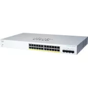 Switch Cisco CBS220-24P-4X (24xGbE, 4xSFP+, 24xPoE+, 195W) - REFRESH