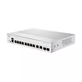Comutator Cisco CBS350-8T-E-2G-UK (8xGbE, 2xGbE/SFP combo, fără ventilator) - REFRESH
