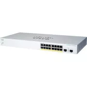 Comutator Cisco CBS220-16P-2G (16xGbE, 2xSFP, 16xPoE , 130W, fără ventilator) - REFRESH