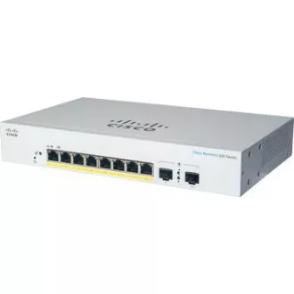 Comutator Cisco CBS220-8FP-E-2G (8xGbE, 2xSFP, 8xPoE , 130W, fără ventilator) - REFRESH