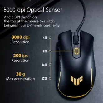 Mouse ASUS TUF GAMING M3 GEN II (P309), cu fir, negru Mouse ASUS TUF GAMING M3 GEN II (P309), cu fir, negru